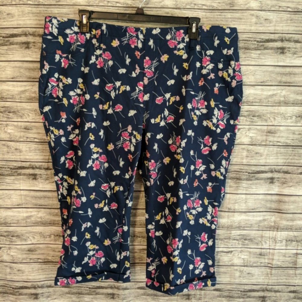 NWT 5X Terra & Sky Floral Jegging Capris